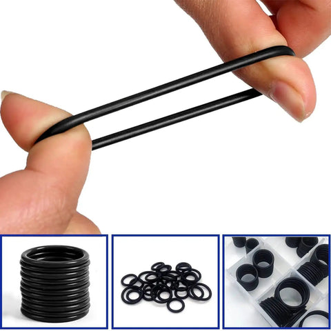 All In One Buna N 90 O Ring Seal Kit For Flat Face Hydraulic Fittings Packed 180 Pieces In Eight Sizes, close-up of O-ring stretching.