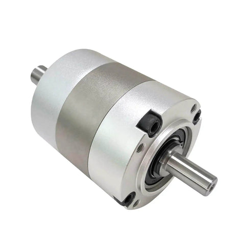 60Mm Double Shaft Planetary Gearbox PLS60 Precision Reduction Gearbox With 80 To 1 Ratio shown from side angle