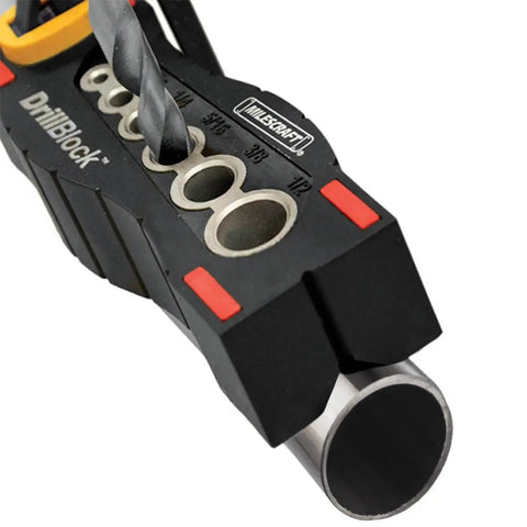 Handheld Drill Guide Block For Precision Drilling Handy Drill Jig With Centerlines Non Slip Feet And Dual V Grooves For Corners