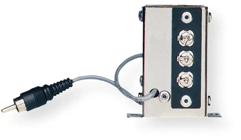 Line Matching Transformer 10K Hi-Z To 600 Ohm Balanced Impedance Adapter With RCA To 600 Ohm Screw Terminal, compact steel enclosure