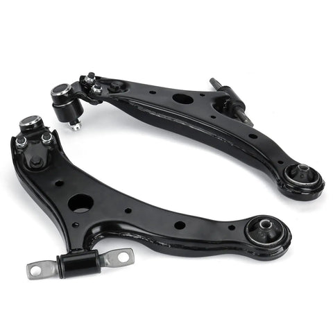 Front Lower Control Arm With Ball Joint Kit For Lexus ES300 02 03 ES330 04 06 RX330 04 06 RX350 07 09 Toyota Camry 04 06 Highlander 04 07 Solara 04 08 Direct Fit Two Piece Suspension Kit shown in a front view