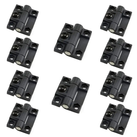 10 Pack Adjustable Torque Door Hinge 43mmx36mm Black Plastic With 4 Countersunk Holes Position Control For Doors Built Tough Durable