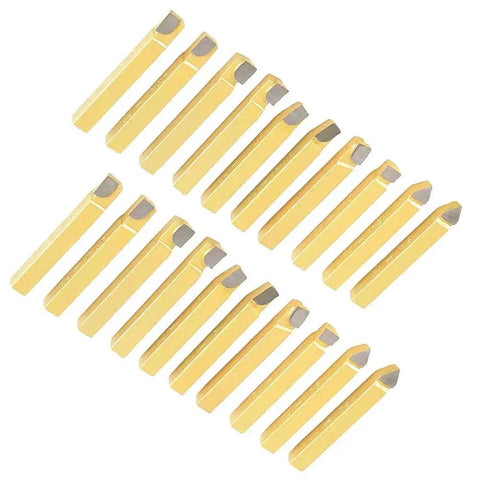 Pro Grade Twenty Piece One Quarter Inch Carbide Tipped Lathe Tool Set For Metal Turning Boring And Chamfering With Cemented Carbide Bits