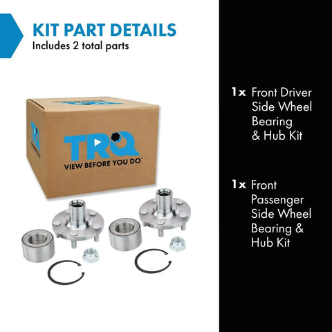 Two Piece Front Wheel Bearing And Hub Assembly Kit Direct Fit For 2003 2019 Toyota Corolla kit showing parts and packaging