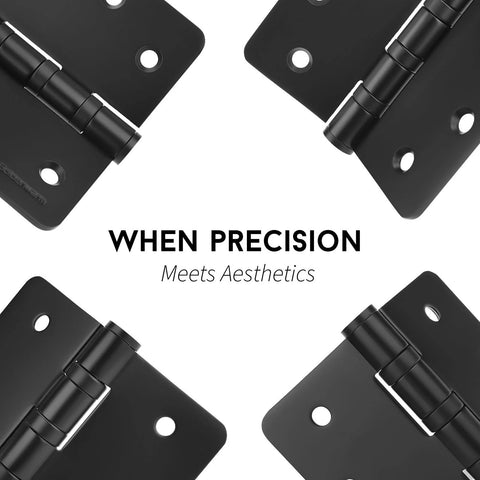3-pack black 4-inch ball bearing door hinges for interior and exterior doors