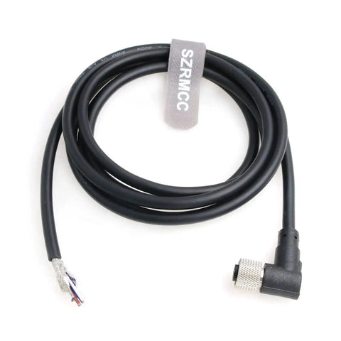 M12 ACode 4 Pin Female Right Angle Sensor Actuator Cable Bare Wire For Industrial Cameras Fieldbus IO Link Waterproof IP67