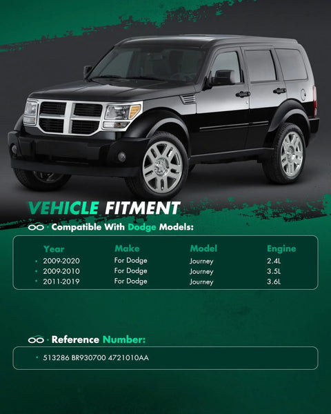Dodge Journey SUV compatible with Two Pack Front Wheel Bearing And Hub Assembly For Dodge Journey 2009 2020 With 5 Lug Pattern And 2 4L 3 5L 3 6L Engines Includes ABS Sensor Part 513286 OE Style Fitment