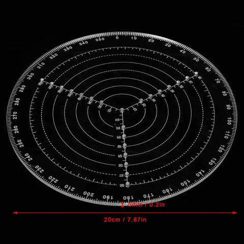 Round Center Finder Compass 7.87 Inch Transparent Acrylic Wood Turning Tool For Lathe Parts And Accessories with laser scale