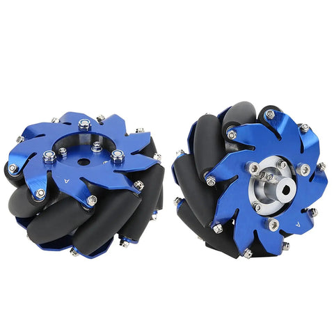 4In Mecanum Aluminum Right Wheel with 45 Degree Omnidirectional Drive for Robots, TPU Rubber Rollers, Industrial Parts