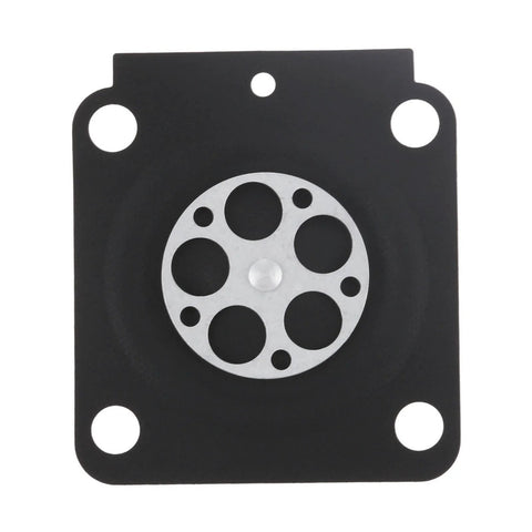 Carburetor metering diaphragm plate with black gasket and silver perforated diaphragm for Zama A015053 small engine carburetor