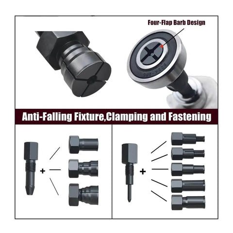 12-Piece Motorcycle Blind Bearing Puller Kit 8-25mm With Slide Hammer Pilot Insert Internal Bearing Removal Tool Set, parts layout