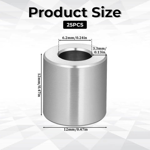 Aluminum Spacers Set Of 25 Round Unthreaded Standoff Bushings For Screws One Half Inch Outer Diameter One Quarter Inch Inner Diameter One Half Inch Length