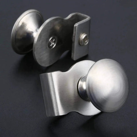 Round Glass Door Pull Handle 29mm Diameter for 5-8mm Glass Thickness Stainless Steel Clamp Clips close-up view