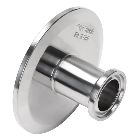 Stainless steel sanitary tri-clamp reducer with flange, 2 in to 1/2 in, 304 grade