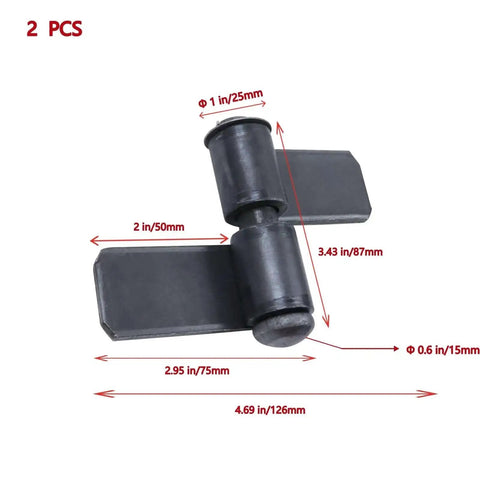 Diagram of Weldable Lift Off Hinges 4 2/3 Inch By 3 3/7 Inch Heavy Duty Weld Carbon Steel showing dimensions and structure