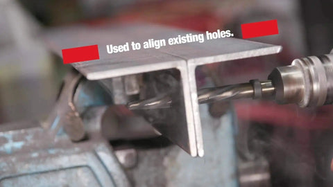 Five Eighth Inch Bridge Reamer For Construction And Hole Alignment With Half Inch Shank DWR Series in use on metal beam