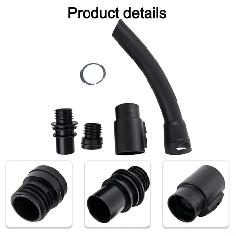 Vacuum Hose Connector Kit 4 Piece Set For WD1 To WD6 Models, 35mm Diameter, Black Accessory Kit displayed on white background.