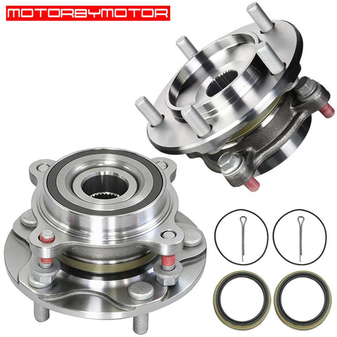 Front Wheel Bearing Hub Assembly 4WD 5 Lug Fits 2008 To 2018 Toyota Sequoia And 2005 To 2018 Toyota Tundra 4x4 Two Piece Set