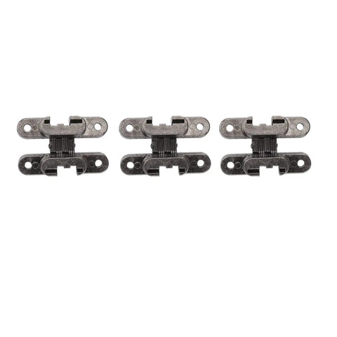 3 Pcs 43mm Mini Cabinet Invisible Hinges 180 Degree Zinc Alloy Cross Hinge Set Black Plated For Cabinets Jewel Boxes Durable 30,000 Openings