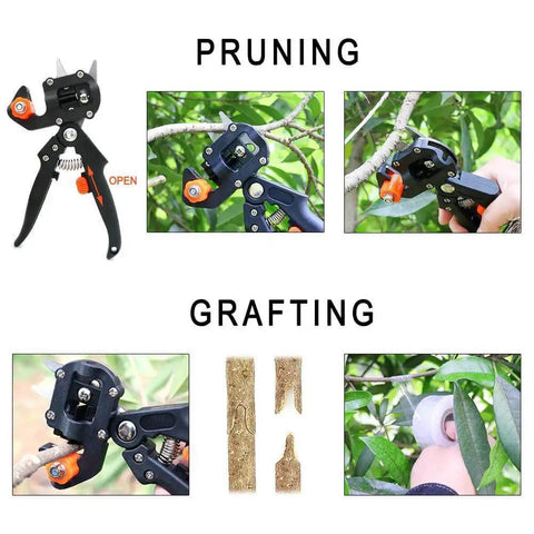 Garden Grafting Tool Kit 2 In 1 Pruning And Grafting Set with replacement blades, knife and tool demonstration for plants