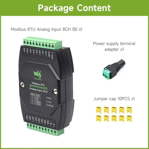 Rock Solid 8 Channel Analog Data Acquisition Module With 12-Bit Precision For Voltage And Current Sensing, package contents