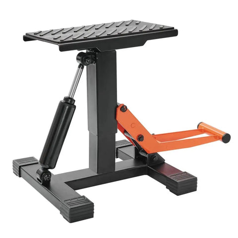 Heavy Duty Dirt Bike Lift Stand With 440 Lb Capacity And Hydraulic Lift, adjustable height hoist table on white background
