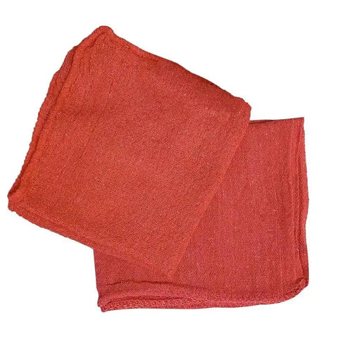 Auto Mechanic Shop Towels 13 By 14 Inches 12 Pack Red 100 Percent Cotton Commercial Grade Rags For Cleaning And Maintenance