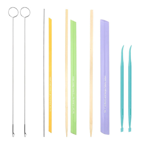10 Piece Quick Turn Fabric Sewing Tools Set for Loop and Tube Turners and Threaders Perfect for Sewing Threading Crafting