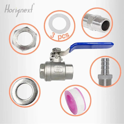 NPT One Half Inch Home Brew Bulkhead Ball Valve Made Of 304 Stainless Steel For Kettle Tap Equipment Kit Weldless Water Tank Spigot Horiznext