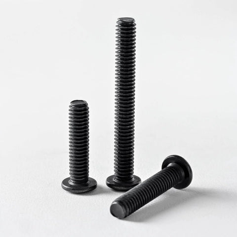 Flat Head M5 X 20mm Hex Socket Cap Screws Bolts Kit 25 Pack Black Oxide 304 Stainless Steel 18 8 close-up view