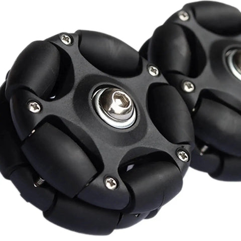 58mm Omni Directional Folding Bike Roller Replacement Wheels With Nylon Core And Aluminum Bearing Black Easy Install Durable