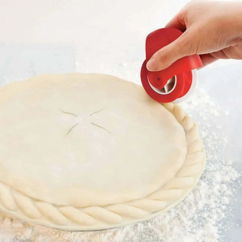 Pastry Wheel Crust Decorator And Lattice Cutter For Pie Tops Crinkle Dough Cutter used on pie crust