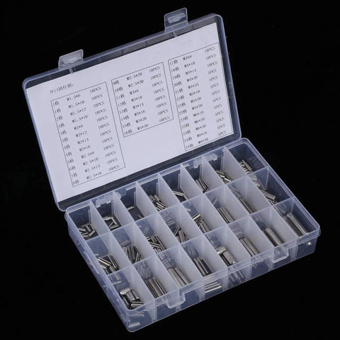 Heavy Duty 280Pcs Stainless Steel Roll Pin Set With Slotted Pins Assortment Kit M1.5 To M8 In Durable Plastic Box