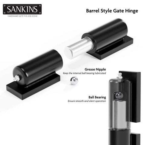 7 Inch Heavy Duty Gate Hinges Weld On 900 Lb Capacity For Outdoor Gates Trailers showing grease nipple and ball bearing