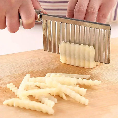 2 Pack Crinkle Cutter Wavy Potato Slicer Knife For French Fries And Veggies Easy Vegetable Cutter For Cucumber Carrot Garnishes