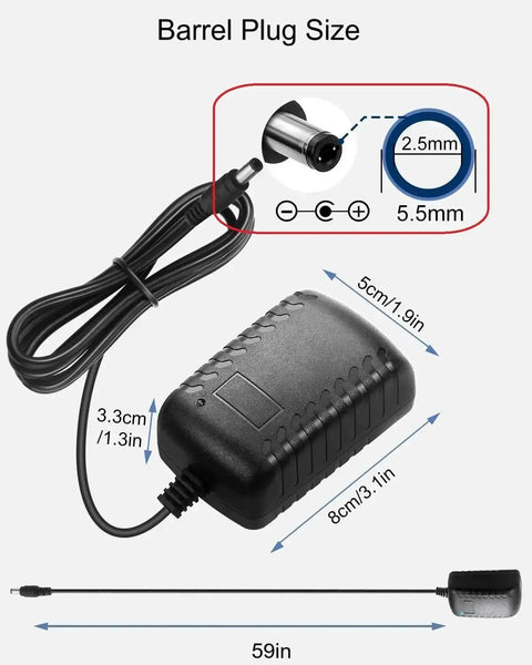 Image of 12V 2A DC Power Supply Universal AC Adapter 100-240V Input 50 60 Hz 24W Max With 5.5mm x 2.5mm Barrel Plug Center Positive.