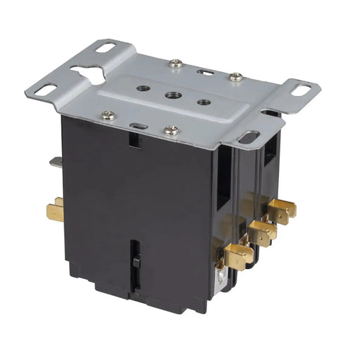 3 Pole 40 Amp 24 VAC Coil AC Contactor Replacement For Air Conditioner Compressor Condenser Unit, side view with copper terminals