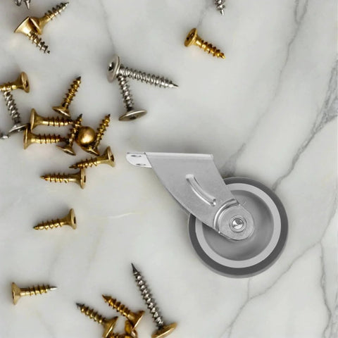 Heavy Duty Sliding Barn Door Guide Roller with screws and anti sag bottom support wheel on marble surface