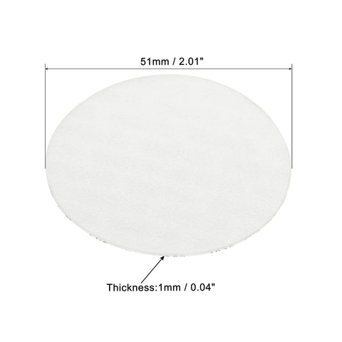 Foam lid liner for bottle caps, 51mm diameter, 1mm thick, white PS foam.