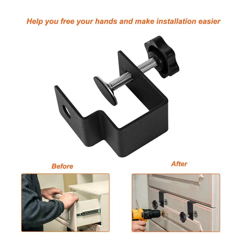Two Pack Drawer Front Installation Clamps for Cabinets and DIY Woodworking Projects, Adjustable Drawer Fixing Clips with 0.65 to 2 Inch Range