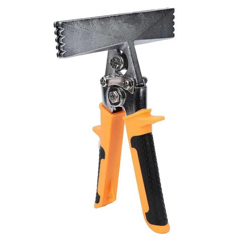 6 Inch Sheet Metal Bending Pliers With Straight Jaw Hand Seamer featuring ergonomic handles, rustproof CRV steel construction, and precise grooves.