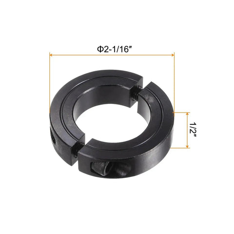 Four Pack Shaft Collars For One And A Quarter Inch Rod Outer Diameter Two And One Sixteenth Inches Half Inch Wide Black Oxide Plated