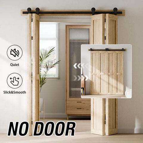72 Inch Bi Fold Barn Door Hardware Kit For Four Doors With Top Mount Hangers Space Saving Sliding Track System For 68 Inch Openings