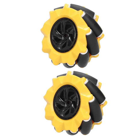 80mm Mecanum Wheel Omnidirectional Robot Car Parts For DIY Projects Two Pack High Quality Wheel Set with durable rubber-coated rollers