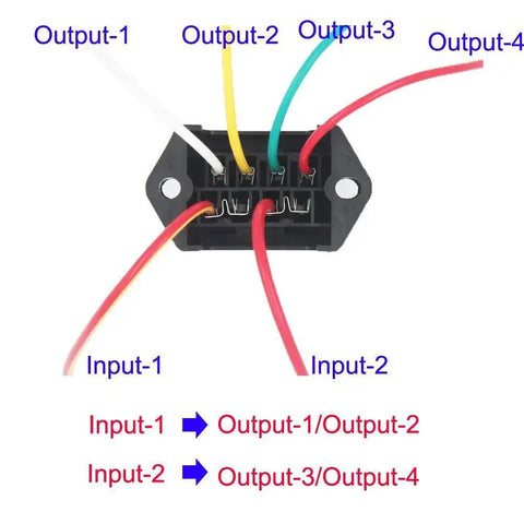 Beefy Two Input Four Output Car Blade Fuse Holder With Wire Harness ATC ATO 4 Way Fuse Box For Cars Boats Marine Trikes