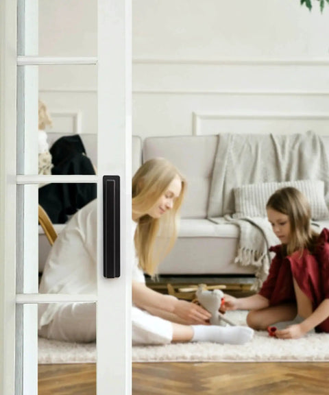 2 Pack Adhesive Cabinet Handles 6 Inch Self Stick Drawer Pulls on glass door, matte black, strong hold in living room