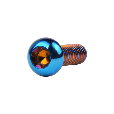 Heavy Duty Titanium Button Head Torx Bolts M6x20mm Pack Of 6 Burn Blue 6AL4V Grade 5 For Bicycle Motorcycle Car 1mm Thread Pitch T30 Torx Key Required High Strength Fasteners With Full Thread