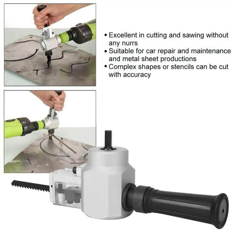 Dual Head Sheet Metal Cutter Nibbler Drill Attachment Kit With Wrench cutting metal sheet with electric drill shears