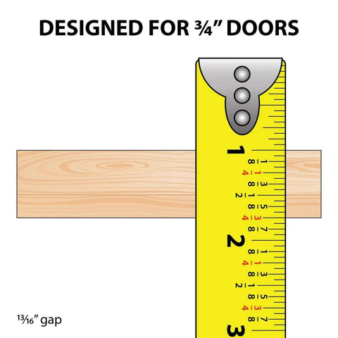 Three Quarters Inch Panel Sliding Door Track Set For Three Quarters Inch Thick Panels 48 Inch Brown Plastic Upper And Lower Tracks Smooth Quiet Operation Ideal For Cabinets Bookcases Display Panels Reptile Tanks And Honeycomb Panels Made In USA measuring schematic showing 3/4 inch thickness and gap details.