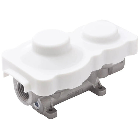 Dual Stage Propane Regulator For RVs Vans Trailers Campers 160000 BTU Vertical Mount Heavy Duty Aluminum Construction with cover